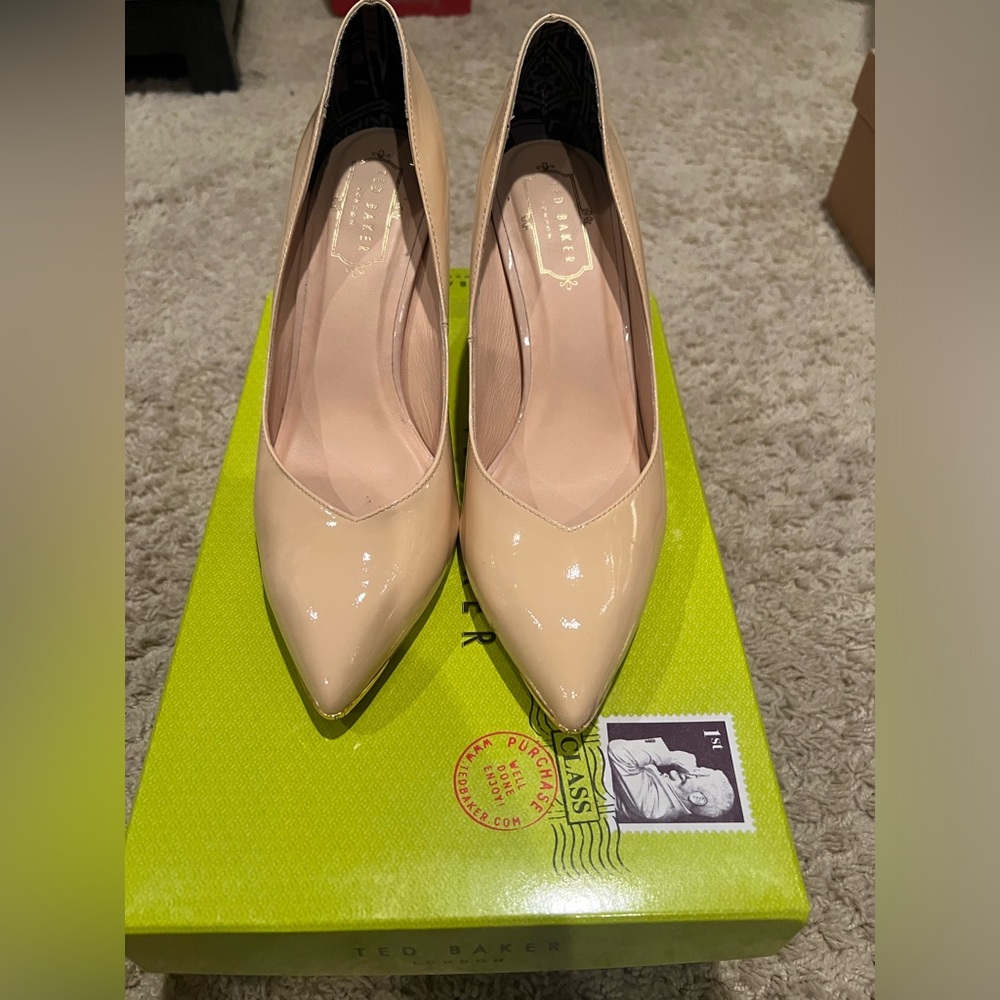 Ted Baker Nude Patent Leather Heels size 8